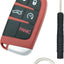 Funda llavero inteligente Dodge 5 botones rojo