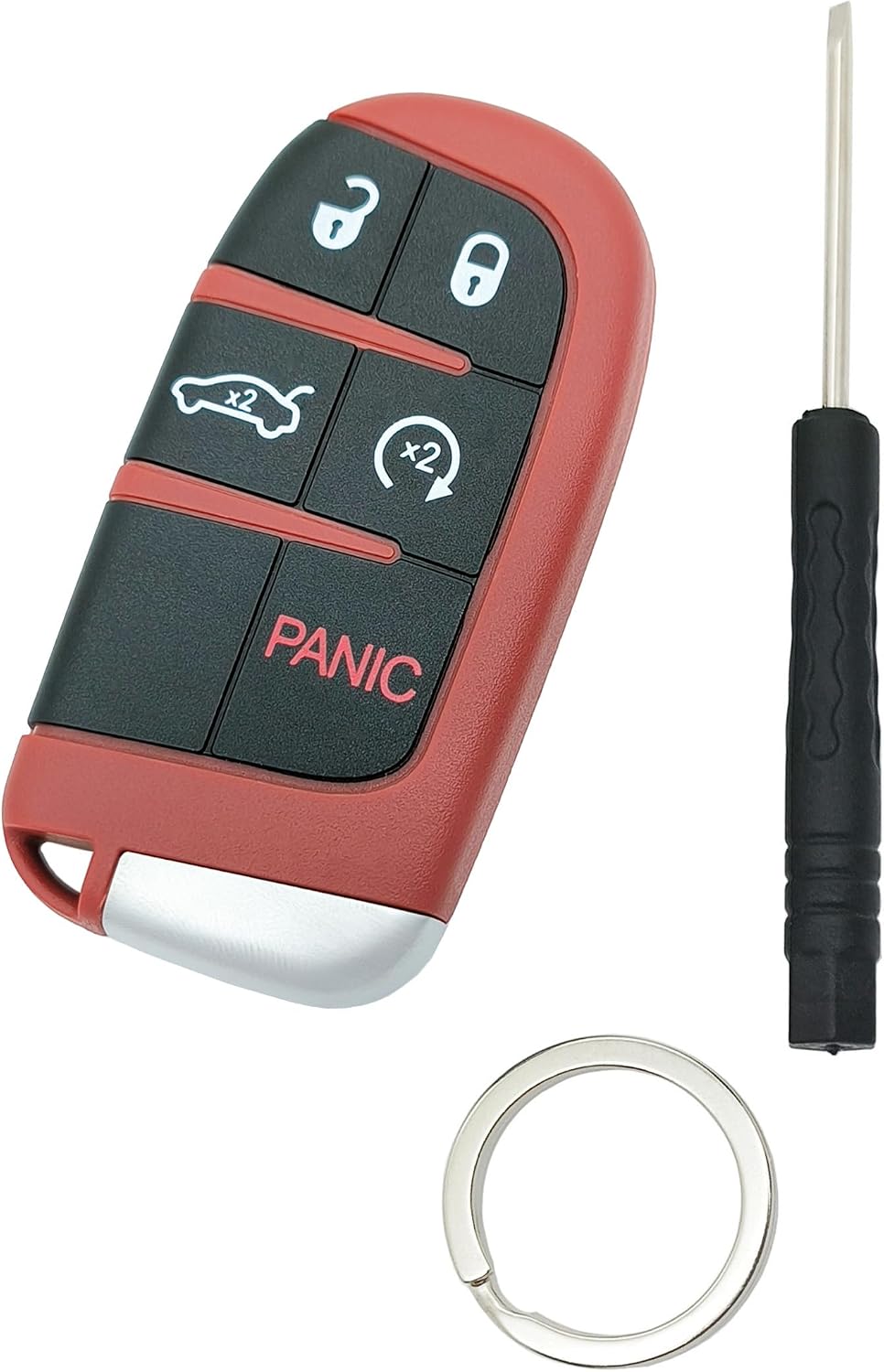 Funda llavero inteligente Dodge 5 botones rojo