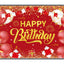 Cartel cumpleaños rojo y dorado 6x3.6ft para niños y adultos
