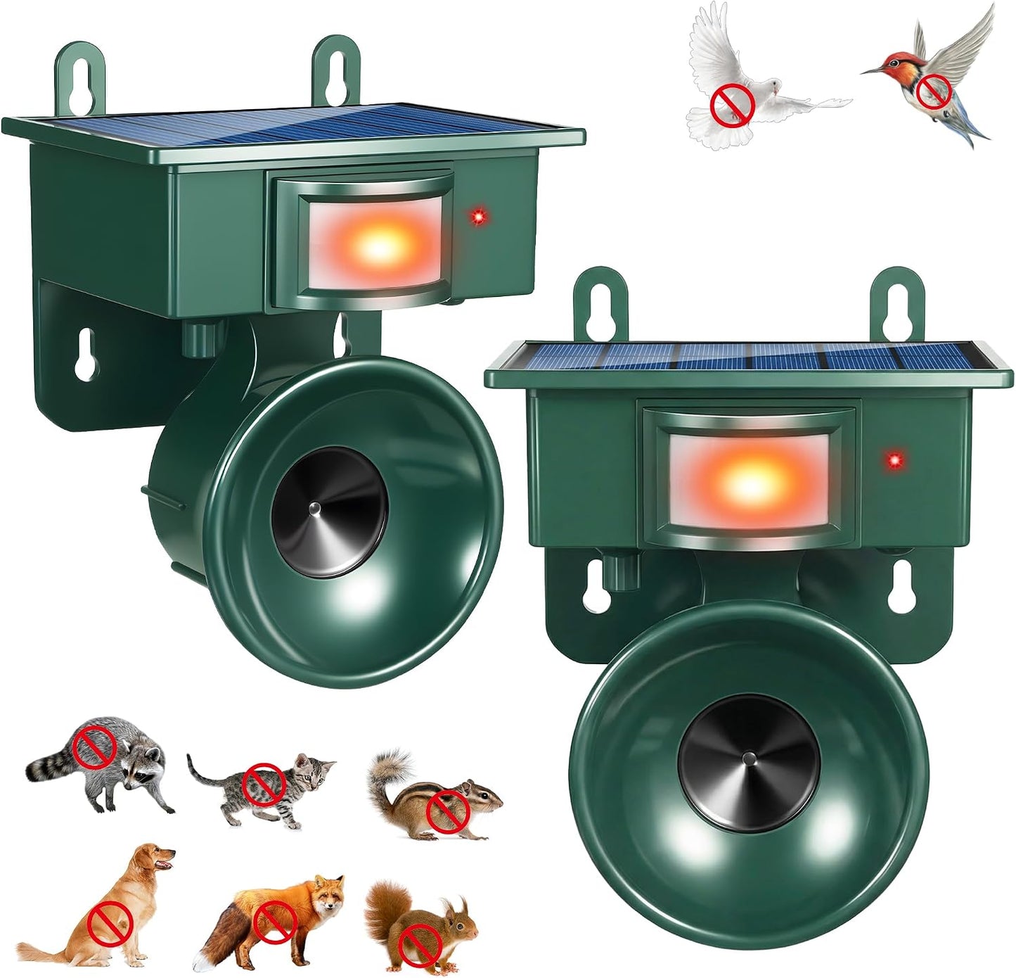 Repelente solar pájaros al aire libre pack 2 disuasorios