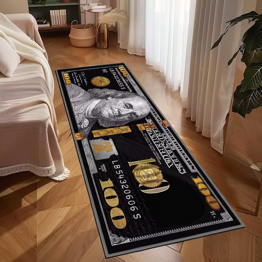 Alfombra pasillo 2x6ft color negro antiderrap lavable