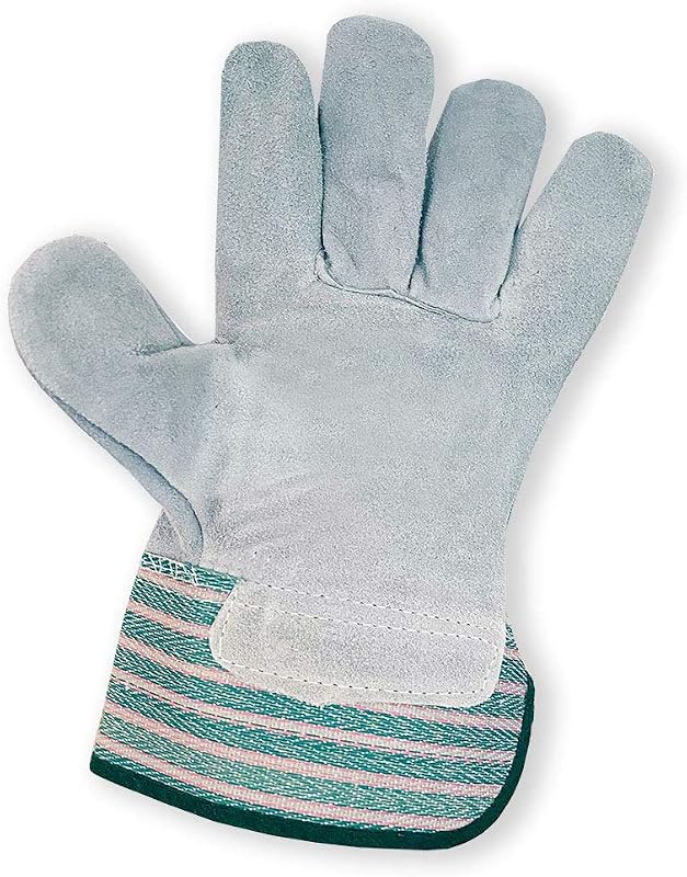 Guantes cuero hombros pesados puño seguridad talla L 12 pzas
