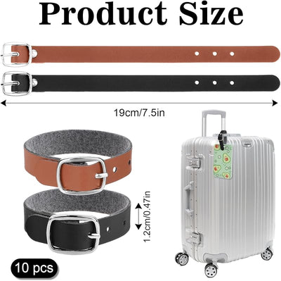10 Correas Cuero Vaca Hebilla Metal para Equipaje