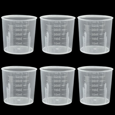 Vaso medidor PP transparente 30ml 1.02oz set 6
