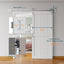 Puerta corredera granero 36x84pulg kit níquel cepillado