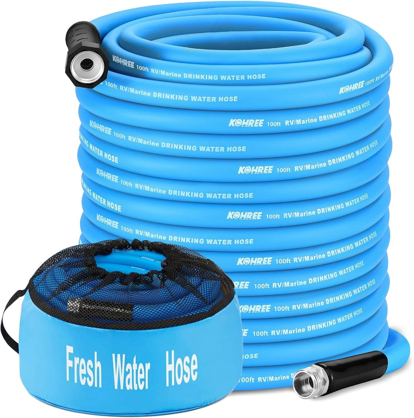 Manguera agua RV 100ft 5/8 sin fugas con bolsa