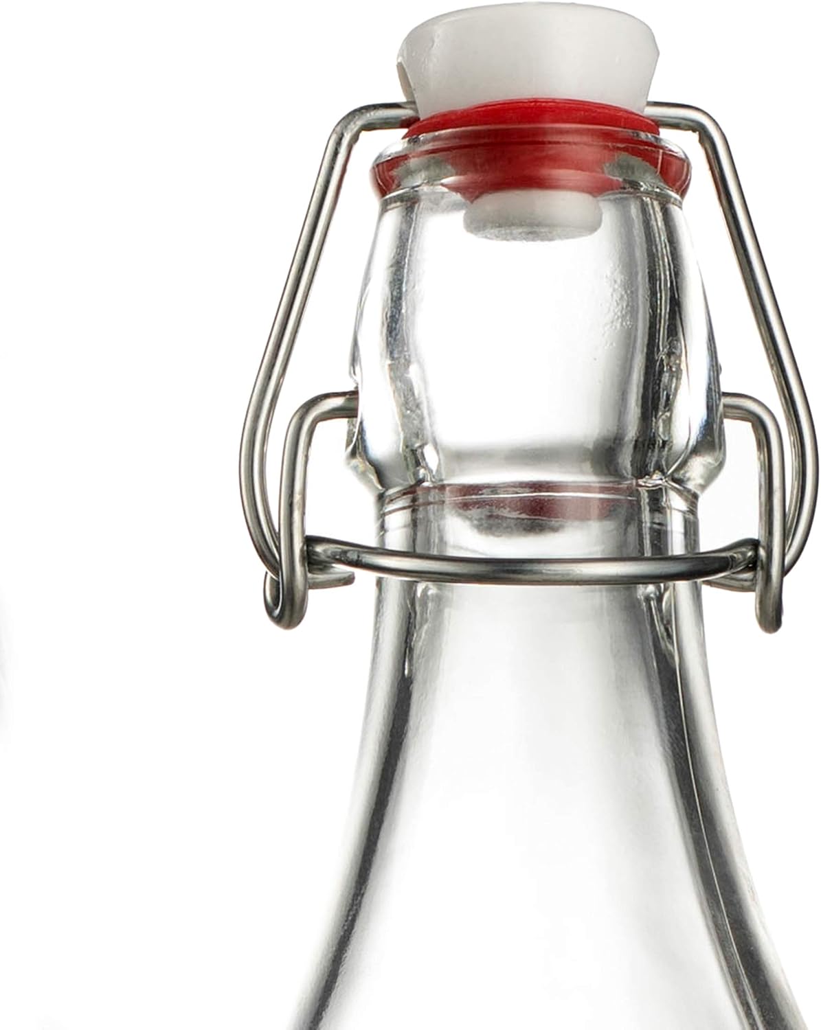 Botellas vidrio transparente tapa abatible 33.75oz set 2