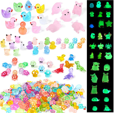 154 Pzas Mini Figuras Resina Luminosas Animales