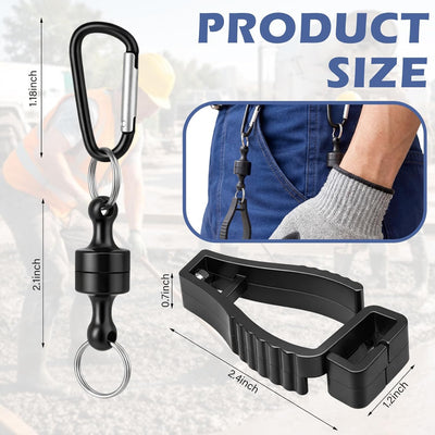 4 Clips Magnéticos para Guantes Trabajo Seguridad