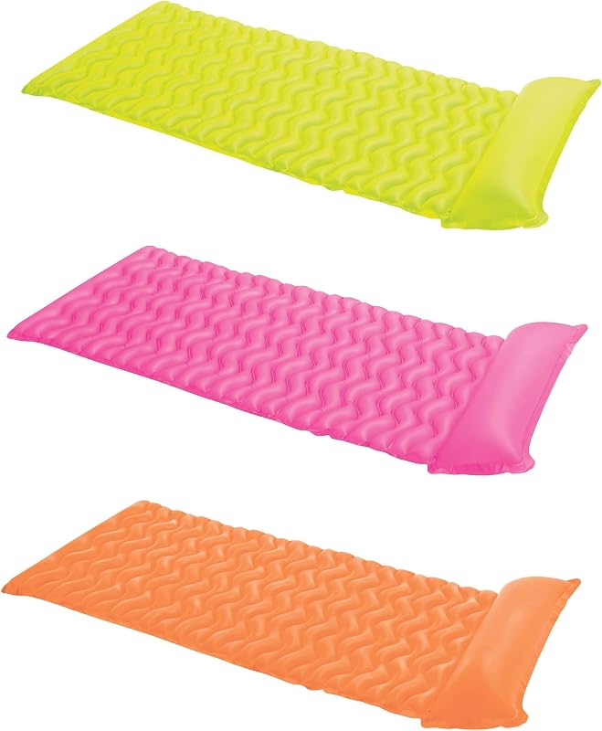 Tumbona flotante piscina con reposacabezas set 3