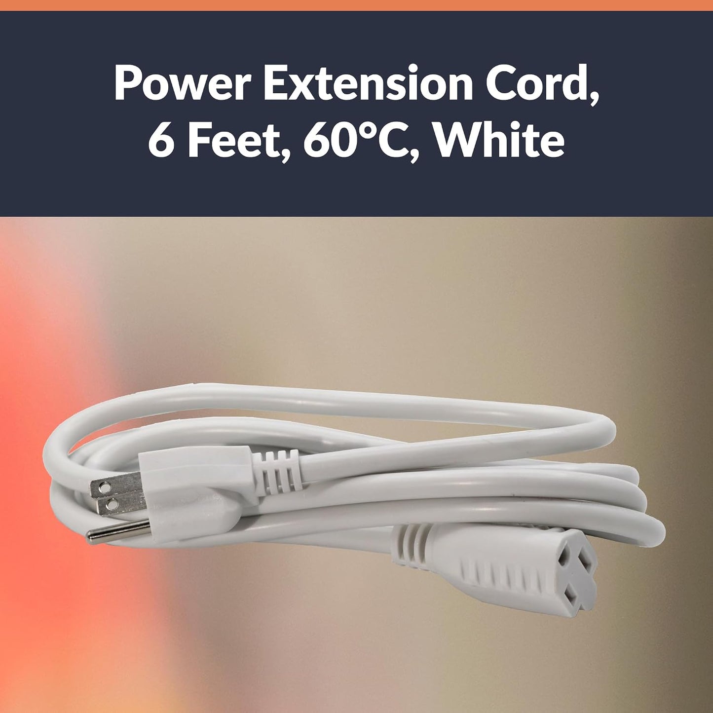 Cable extensión 6ft blanco 2 y 3 clavijas resistente