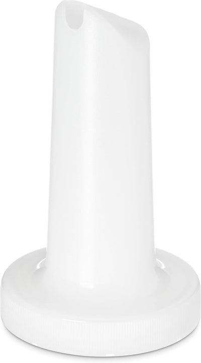 Boquillas botellas cuello integrado plástico 3.5pulg blanco 12pzas
