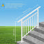 Pasamanos ajustable metal blanco para escalones al aire