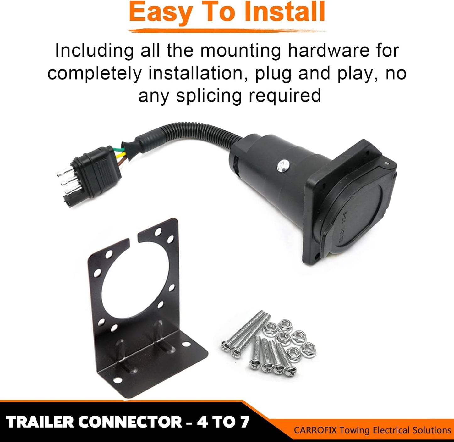 Adaptador cable remolque 4 a 7 vías con soporte