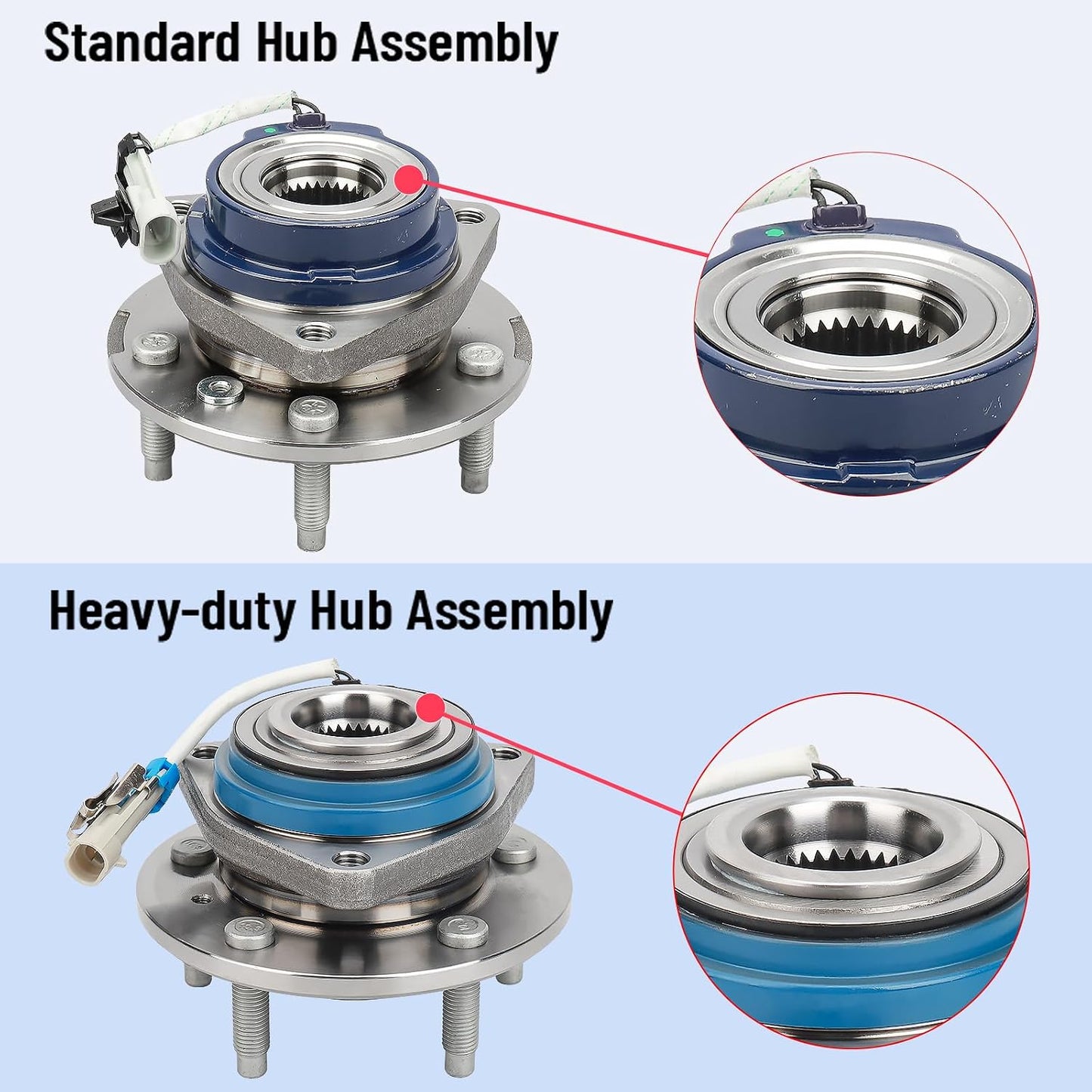 Conjunto cubo rueda delantera resistente para Chevy Impala