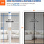 Puerta malla magnética 72x80" poliéster imán pesado negro