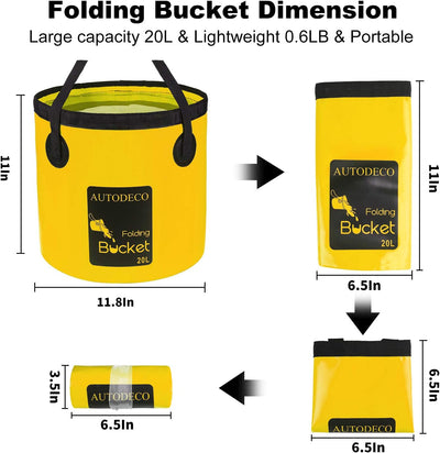 2 Cubos Plegables 20L para Viajes Campamento