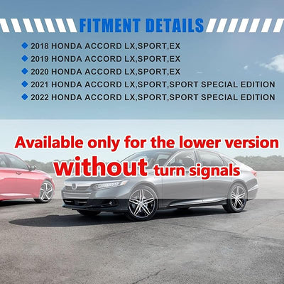 Cubiertas espejo lateral Honda Accord 87945-52251 negro