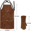 Delantal cuero vaca 42x24" con 6 bolsillos