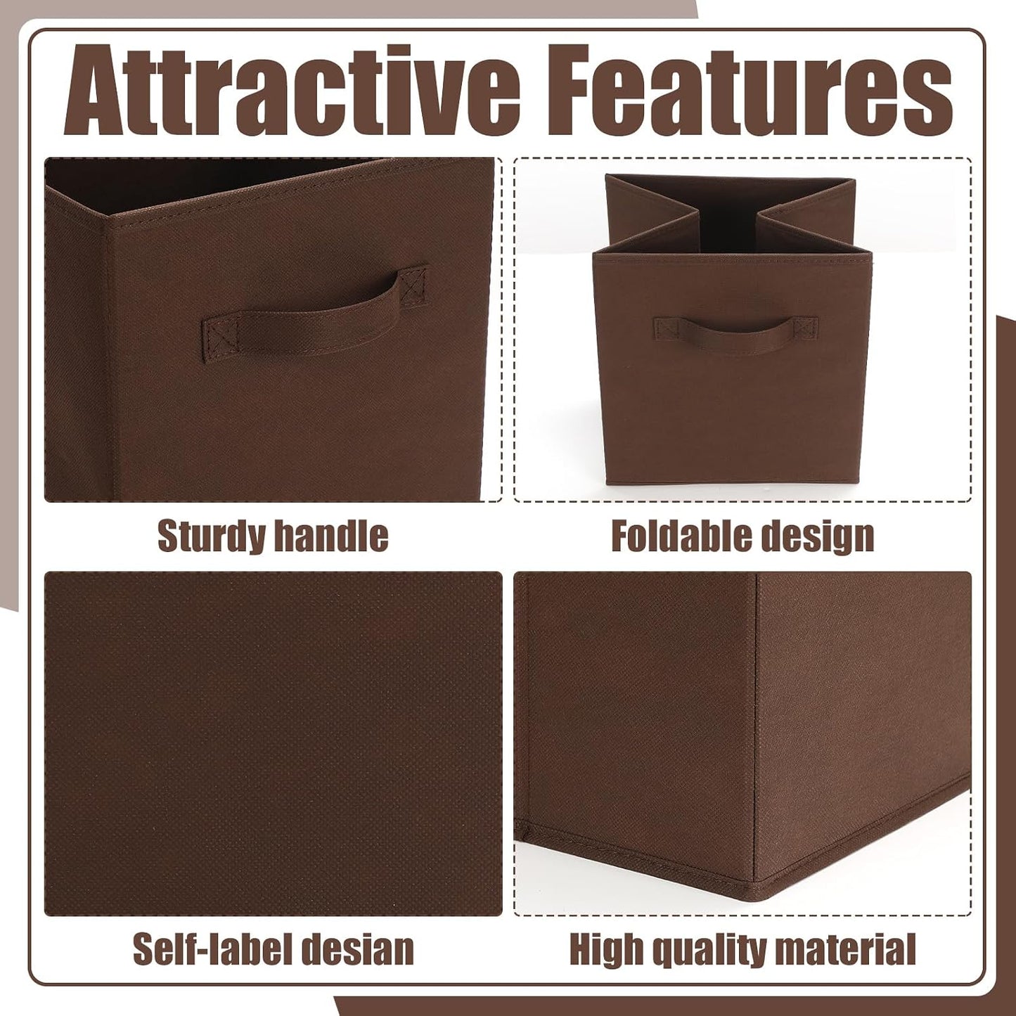 Cubo Almacenamiento 11x10.5" set 6 cestas plegables tela