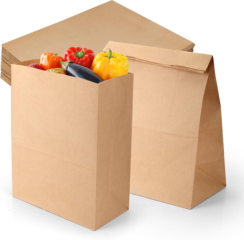 Bolsas papel kraft 60uds 9.8x5.5x13pulg para panadería