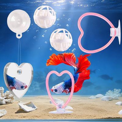 Juguetes Betta 2 anillos con corazón y bolas nitrificantes