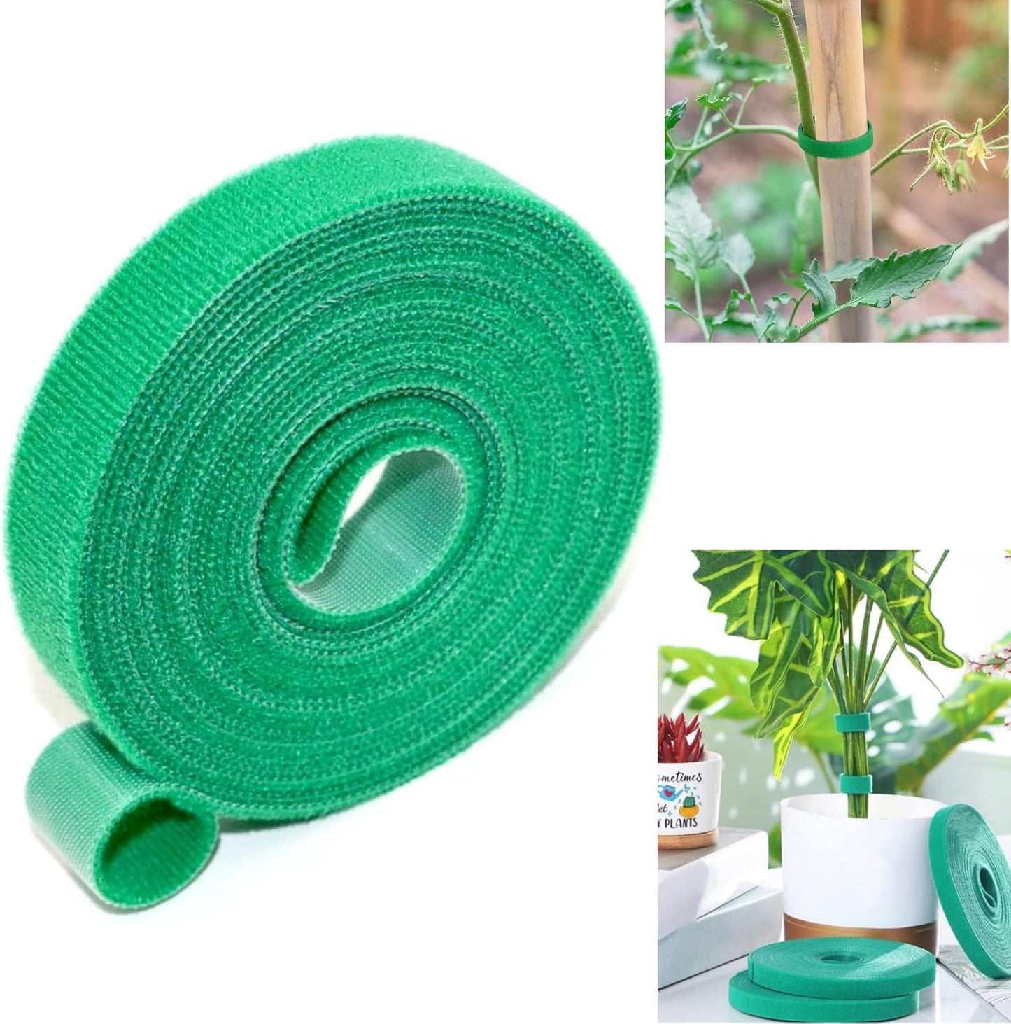 Cinta jardín verde 16.4ft para plantas 1/2pulg reutilizable