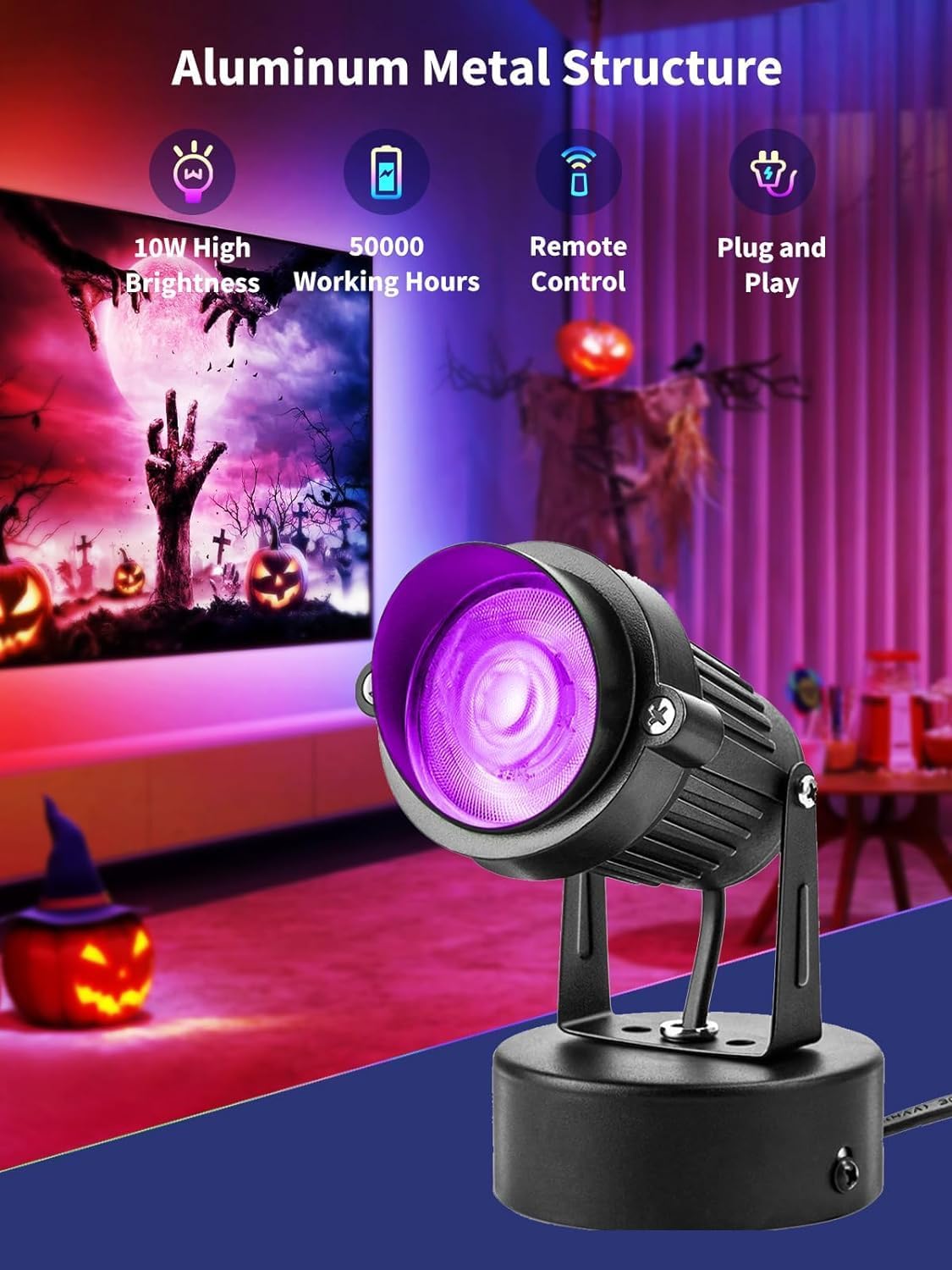 Luces LED RGB interiores con control remoto 120V 10W enchufe