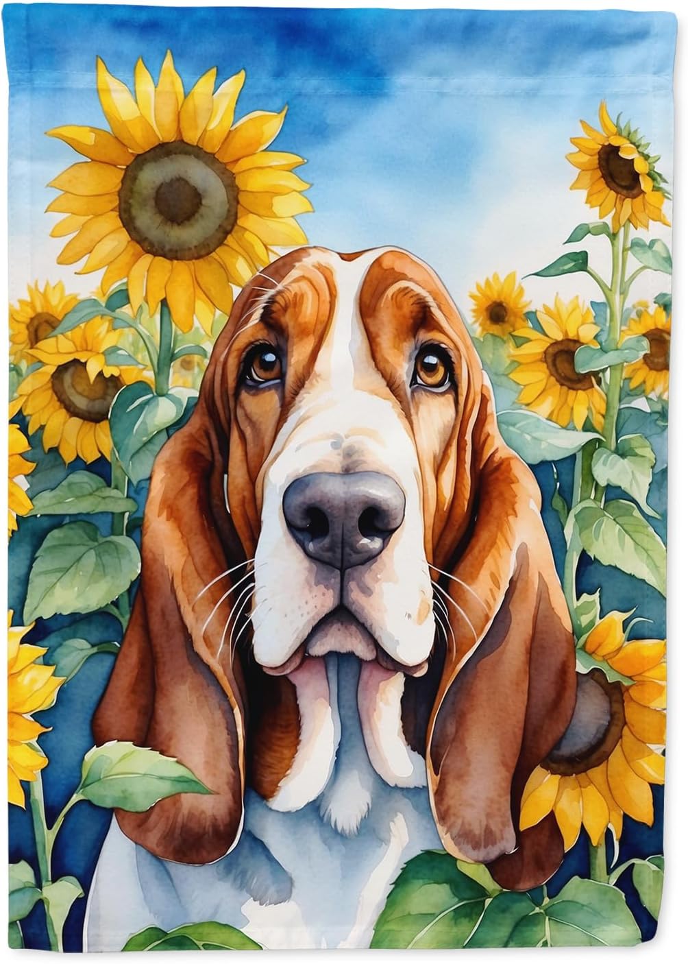 Bandera patio perro girasoles multicolor