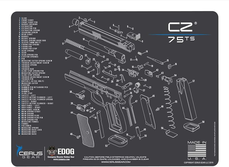 Alfombrilla CZ75 acolchada 0.118" para armas