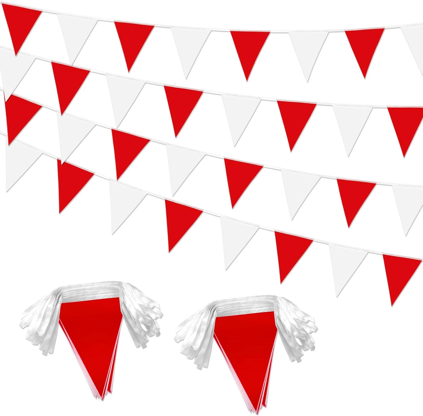 Banderines rojo blanco 60uds para eventos al aire libre