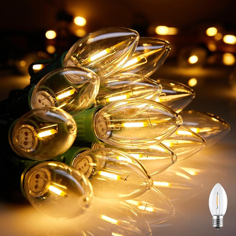 Luces C9 LED vintage 200ft para exteriores impermeables