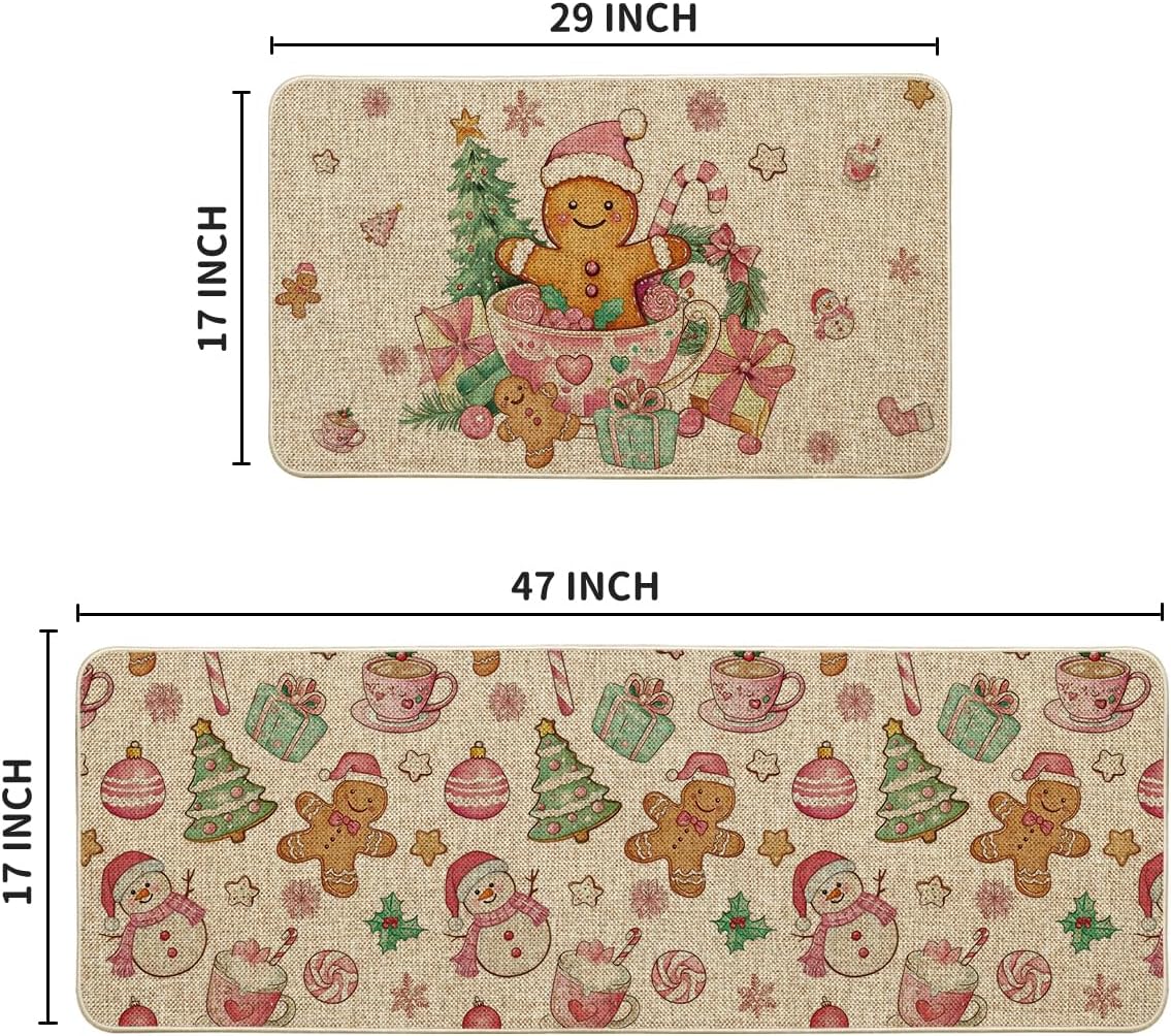 2 Tapetes Navidad 17x29 y 17x47pulg
