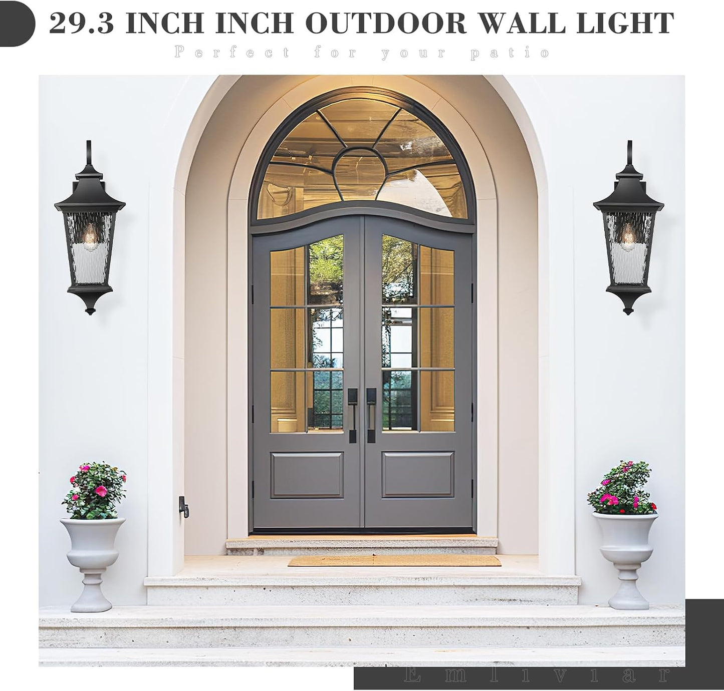 Aplique pared exterior impermeable efecto agua negro XE292BL