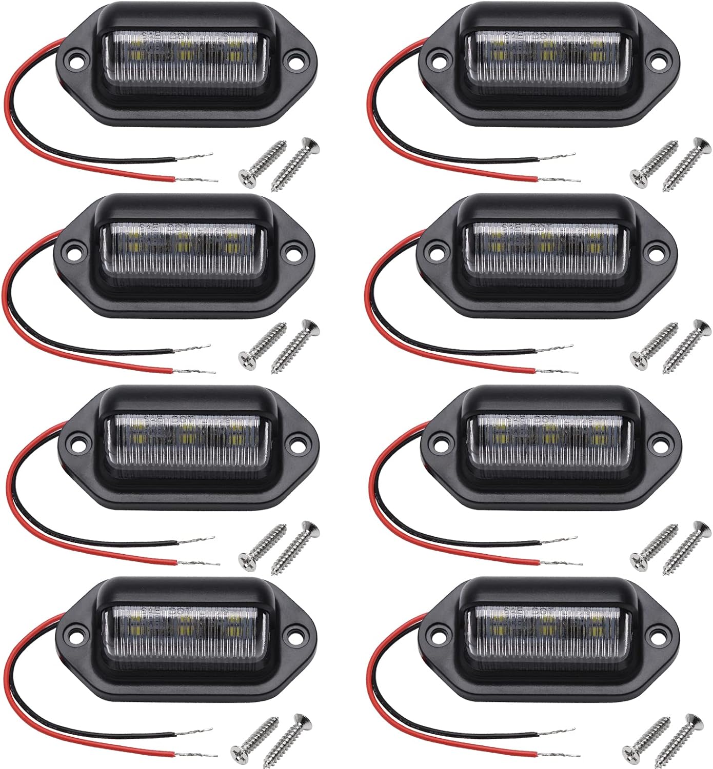 8 Luces LED Xenón 12-24V Impermeables para Camión SUV RV