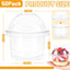 50 Vasos Plástico 8oz Con Tapa Cúpula Para Frutas