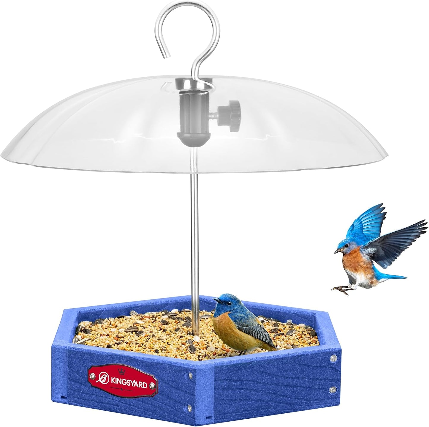 Comedero aves al aire libre cúpula ajustable malla reciclada
