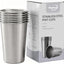 6 Pzas Vasos Acero Inox 16oz Color Plateado