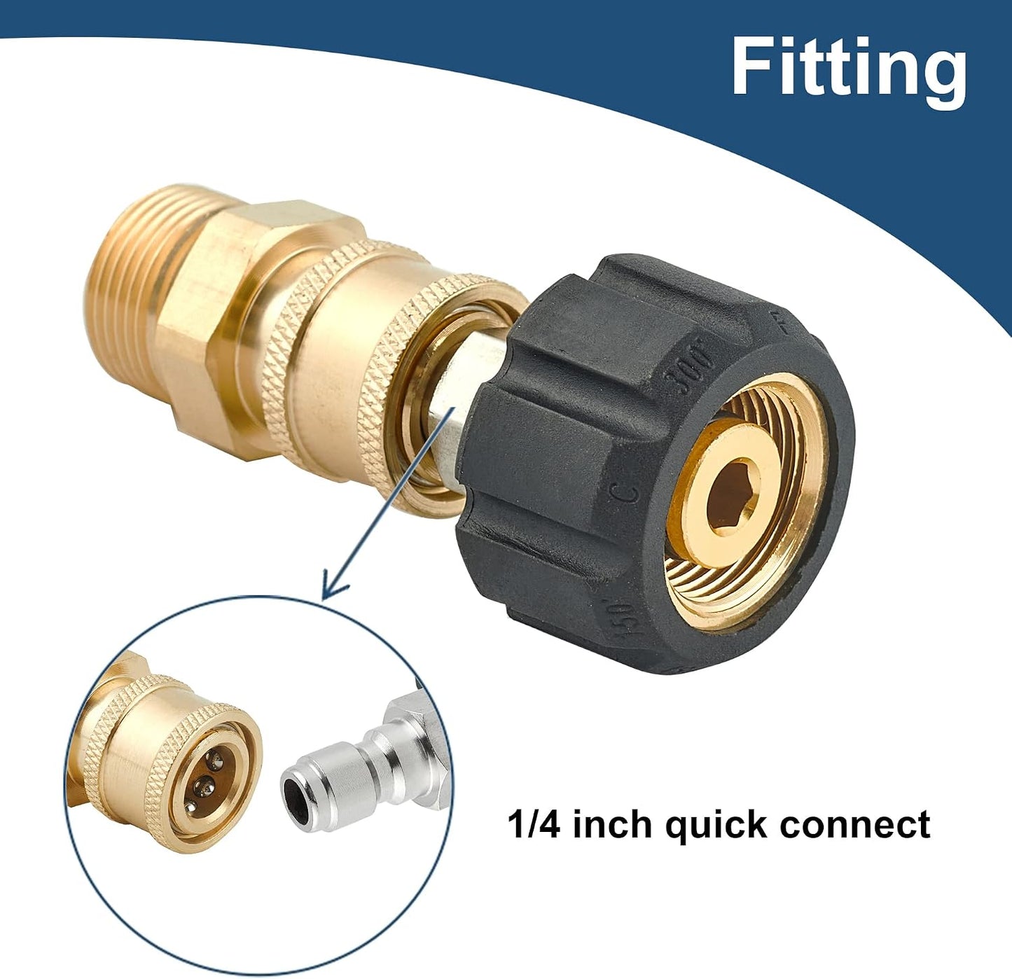 Set 4 adaptadores M22 conexión rápida 0.551" a 1/4"