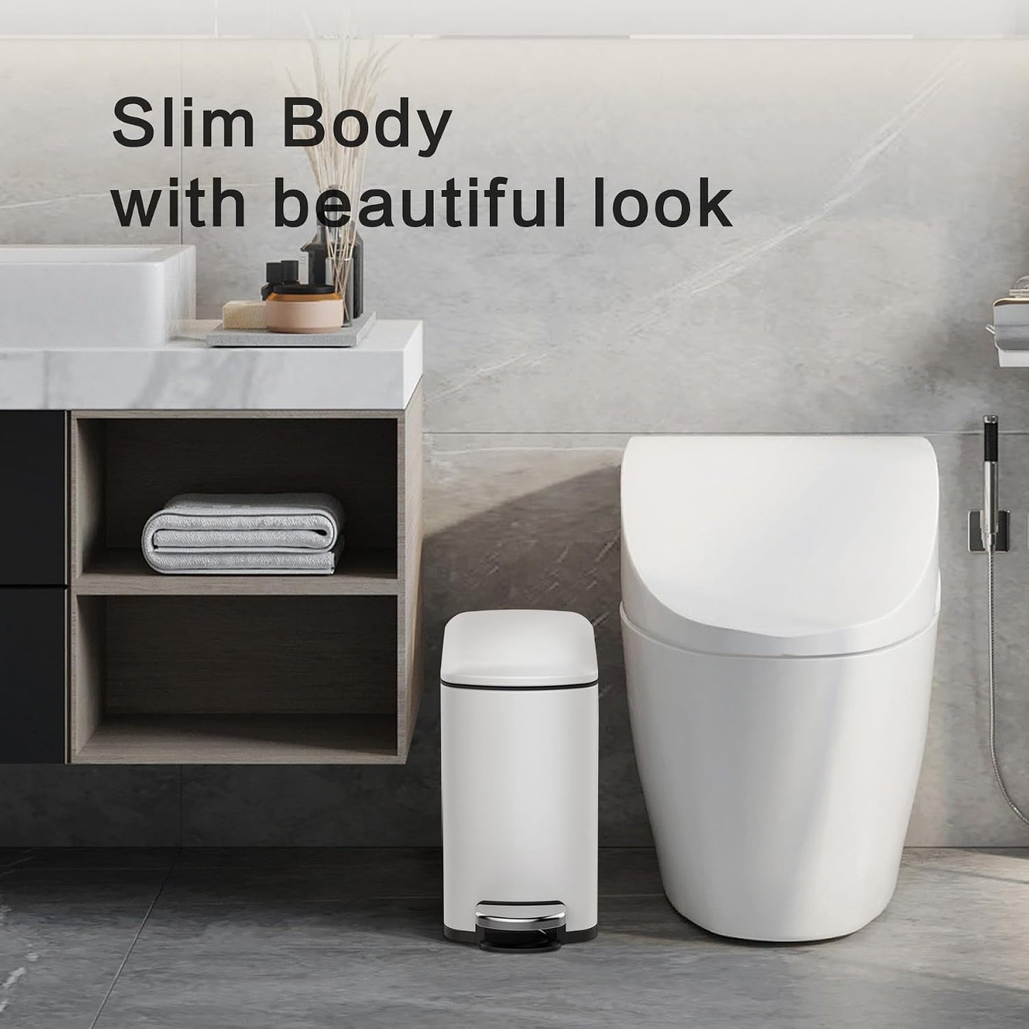 Cubo basura acero inox 6L con cubo extraible baño oficina
