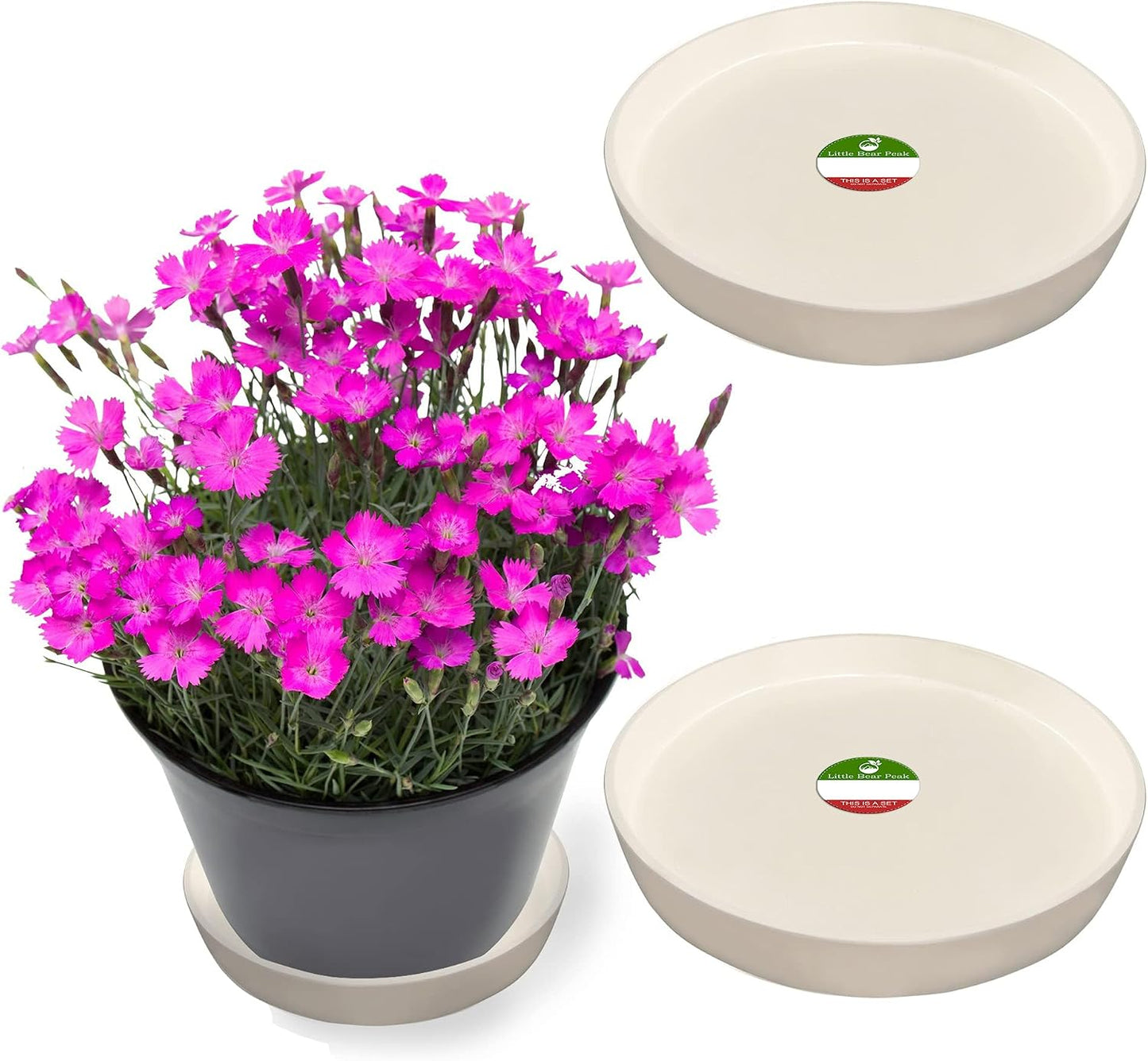 Plato redondo para plantas 60% reciclado 40% piedra
