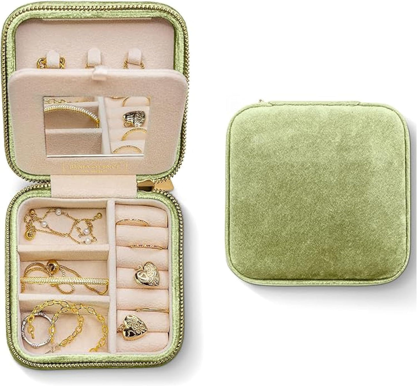 Estuche joyas terciopelo espejo regalo cumpleaños mujer