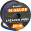 Cable altavoz 14 AWG 500 pies uso automóvil y cine
