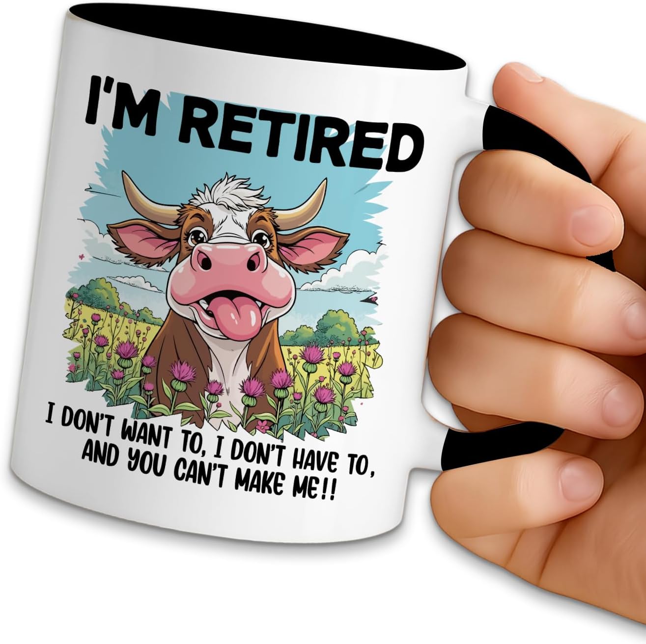 Taza café cerámica estampado vaca 11oz regalo despedida