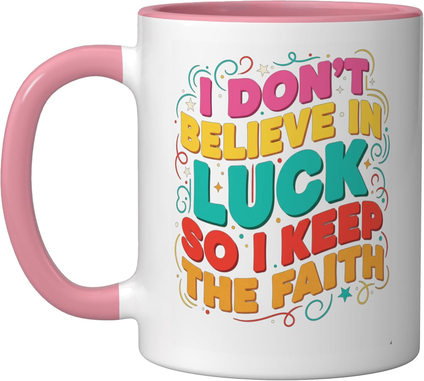 Taza Cerámica Inspiración Fe Rosa/Blanco