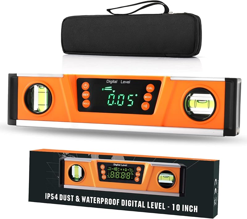 Nivel digital 10" LED magnético IP54 con base V-GROOVE