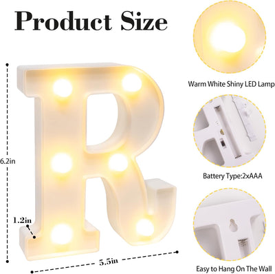 6 Letras LED 6.2pulg Brillantes para Boda Mesa