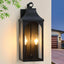 Farol pared porche 17" 2 luces negro arena ETL metal vidrio