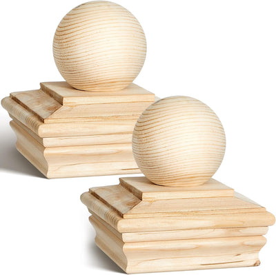 2 Tapos Poste Madera 4x4pulg Resistentes Putrefacción Cedro
