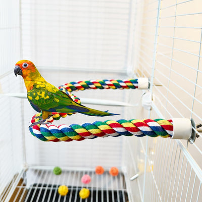 Percha de cuerda para pájaros conures loros jaula